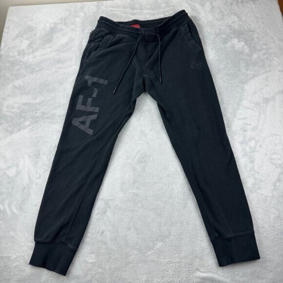Nike AF1 Black Sweatpants Mens Size L - Picture 1 of 6